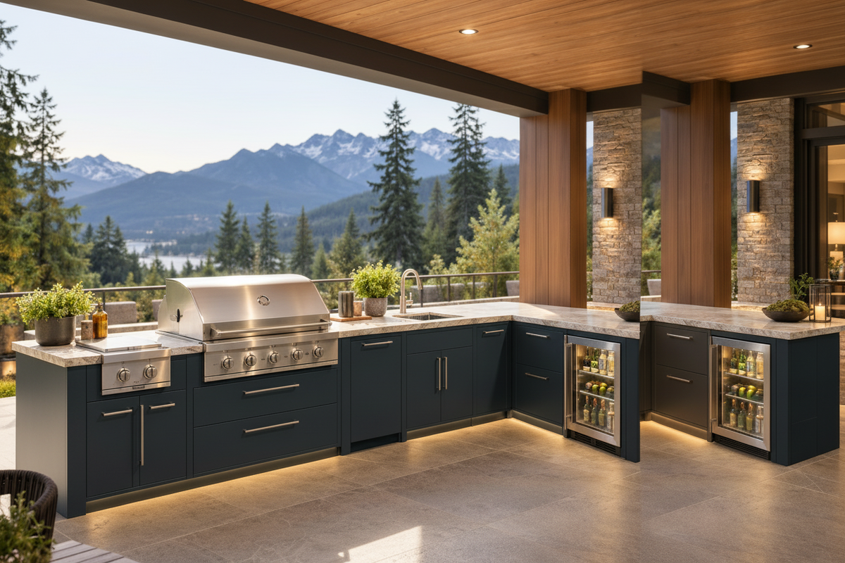 Cedar Luxe Banff 8-Piece Modular Outdoor Kitchen – appliance focused hero image